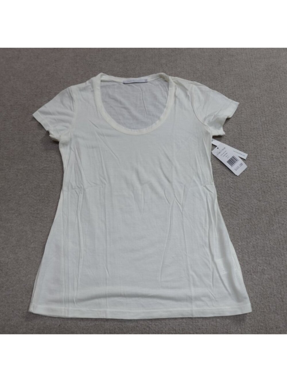 Twenty Womens Top Small White Solid Micro Modal Made in Canada NEW